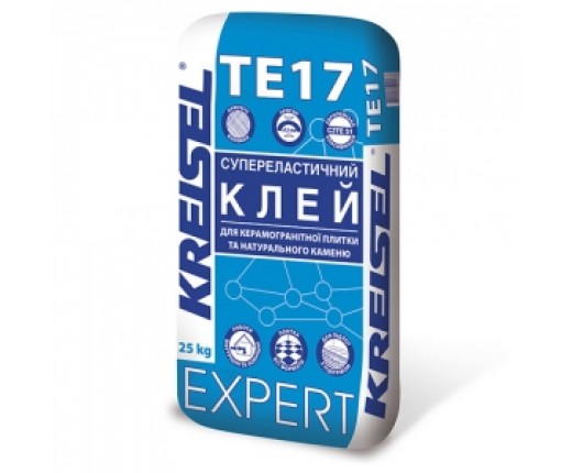 Клейова суміш Kreisel TE 17 для облицювання всіх видів плит, високоеластична, 25кг